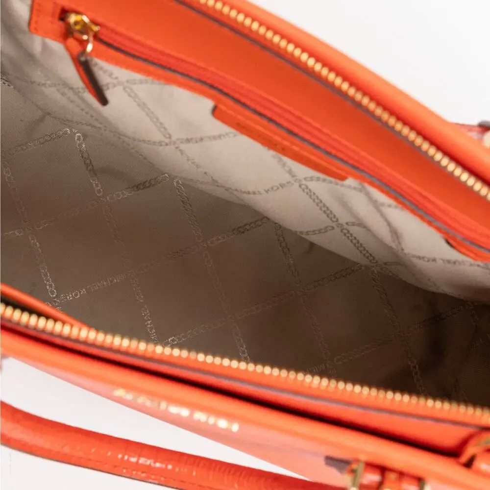 MICHAEL Michael Kors Marilyn Leather Satchel Orange 220017 - Picture 3 of 7
